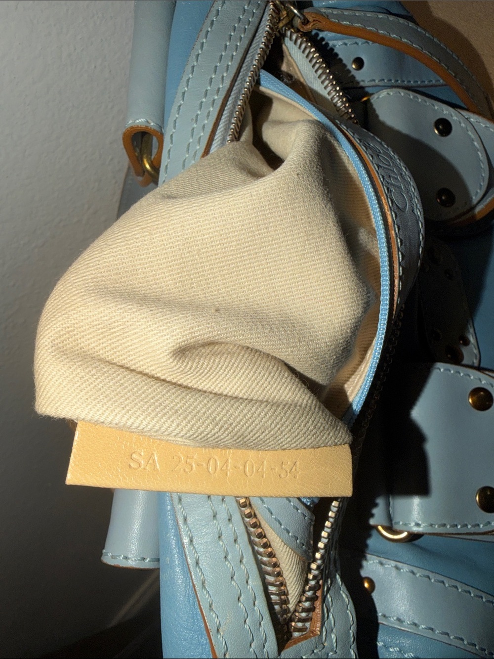 Chloé Blue Leather Boston Tote Bag - Picture 11 of 13